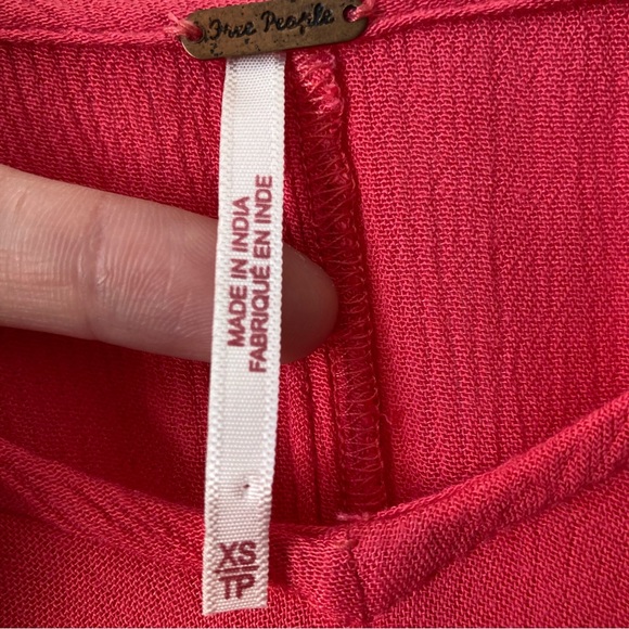 Free People Flowy Oversize Tunic Top Xs Rayon Billowy Sleeves Boho - Picture 15 of 16